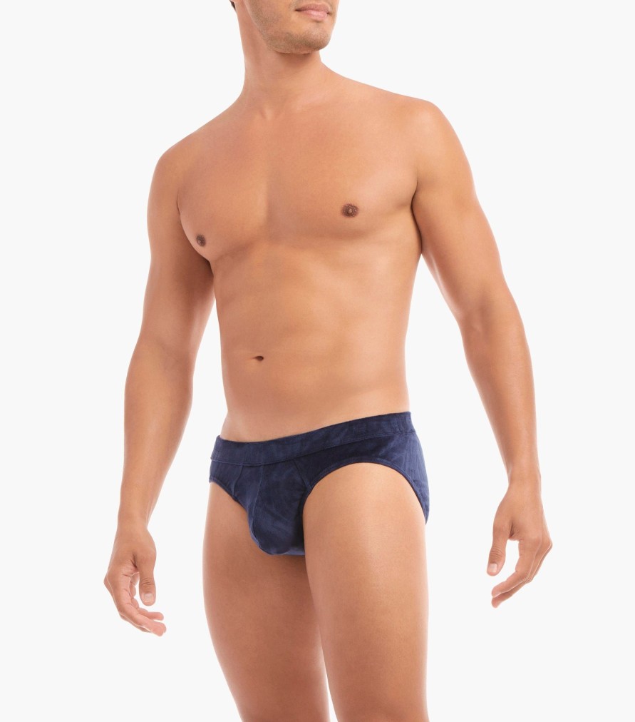 Unterwasche 2(X)IST | Velours | Sliq Brief Verzerrter Zebra-Navy-Blazer