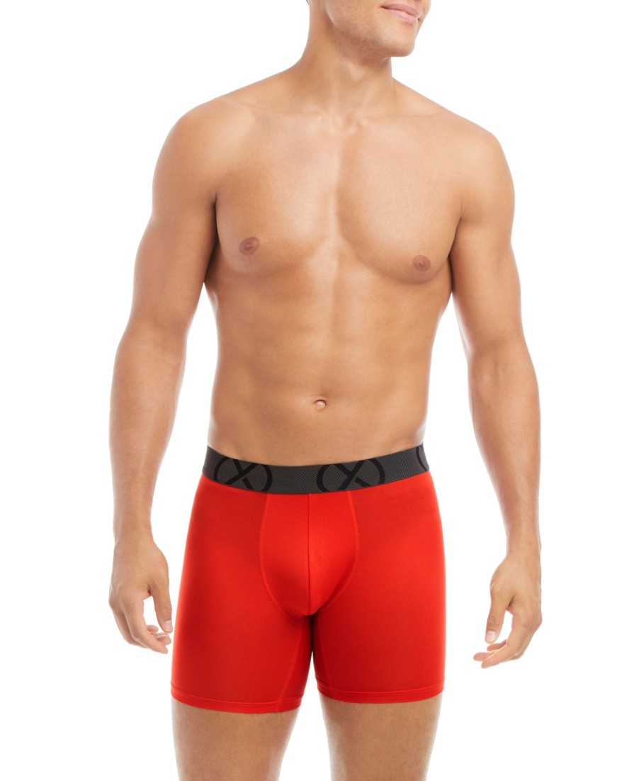 Unterwasche 2(X)IST | (X) Sport-Mesh | 6" Boxershorts Im 3Er-Pack Feuerrot/Elektrischer Blau/Sicherheitsgelb