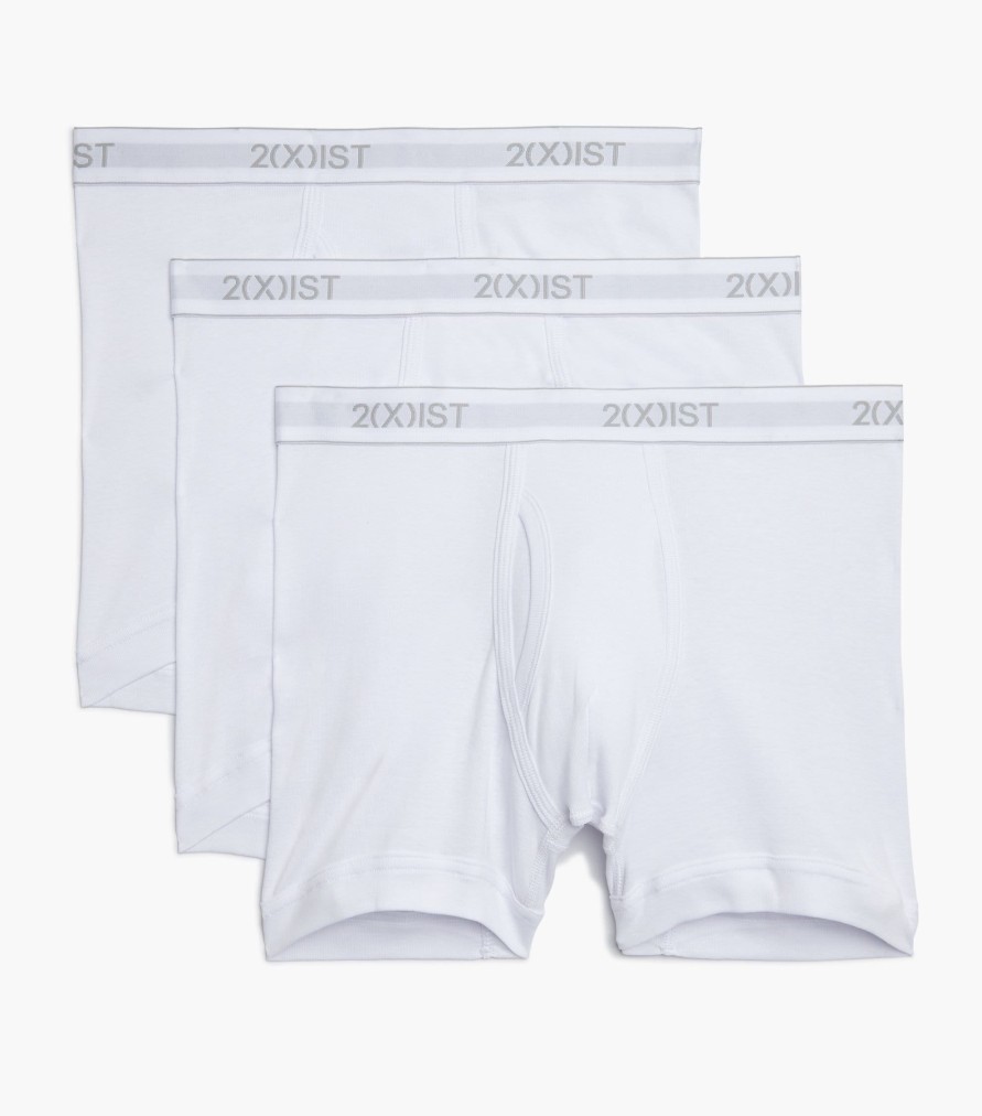 Unterwasche 2(X)IST | Essential Baumwoll-Boxershorts Im 3Er-Pack Weiss