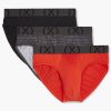 Unterwasche 2(X)IST | (X) Sport-Mesh | No-Show-Slip Im 3Er-Pack Schwarz/Feuerrot, Dunner Pop-Streifen/Charcoal