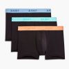 Unterwasche 2(X)IST | Essential Cotton No-Show-Unterhosen Im 3Er-Pack Schwarzes Arubablau/Schwarzblaues Glocken/Schwarzes Pfirsichstuck