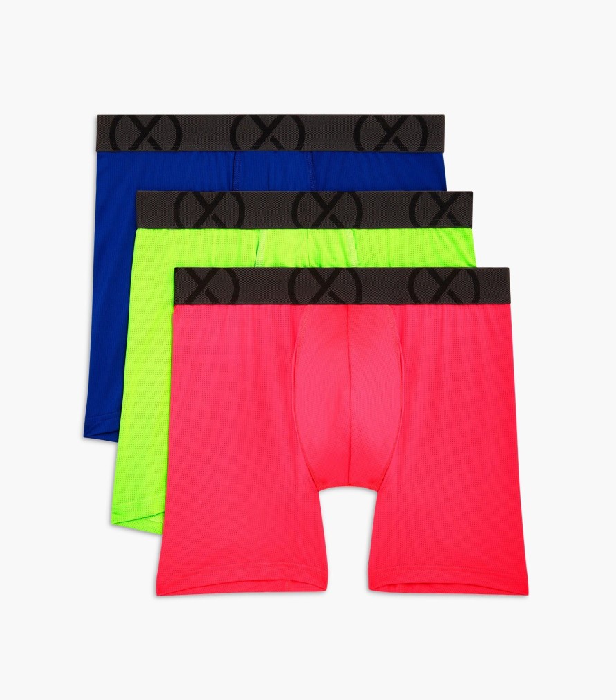 Unterwasche 2(X)IST | (X) Sport-Mesh | 6" Boxershorts Im 3Er-Pack Surfen Sie Im Web/Gruner Gecko/Knock Out Pink