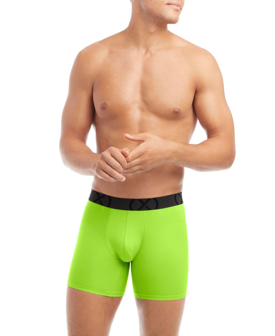 Unterwasche 2(X)IST | (X) Sport-Mesh | 6" Boxershorts Im 3Er-Pack Surfen Sie Im Web/Gruner Gecko/Knock Out Pink