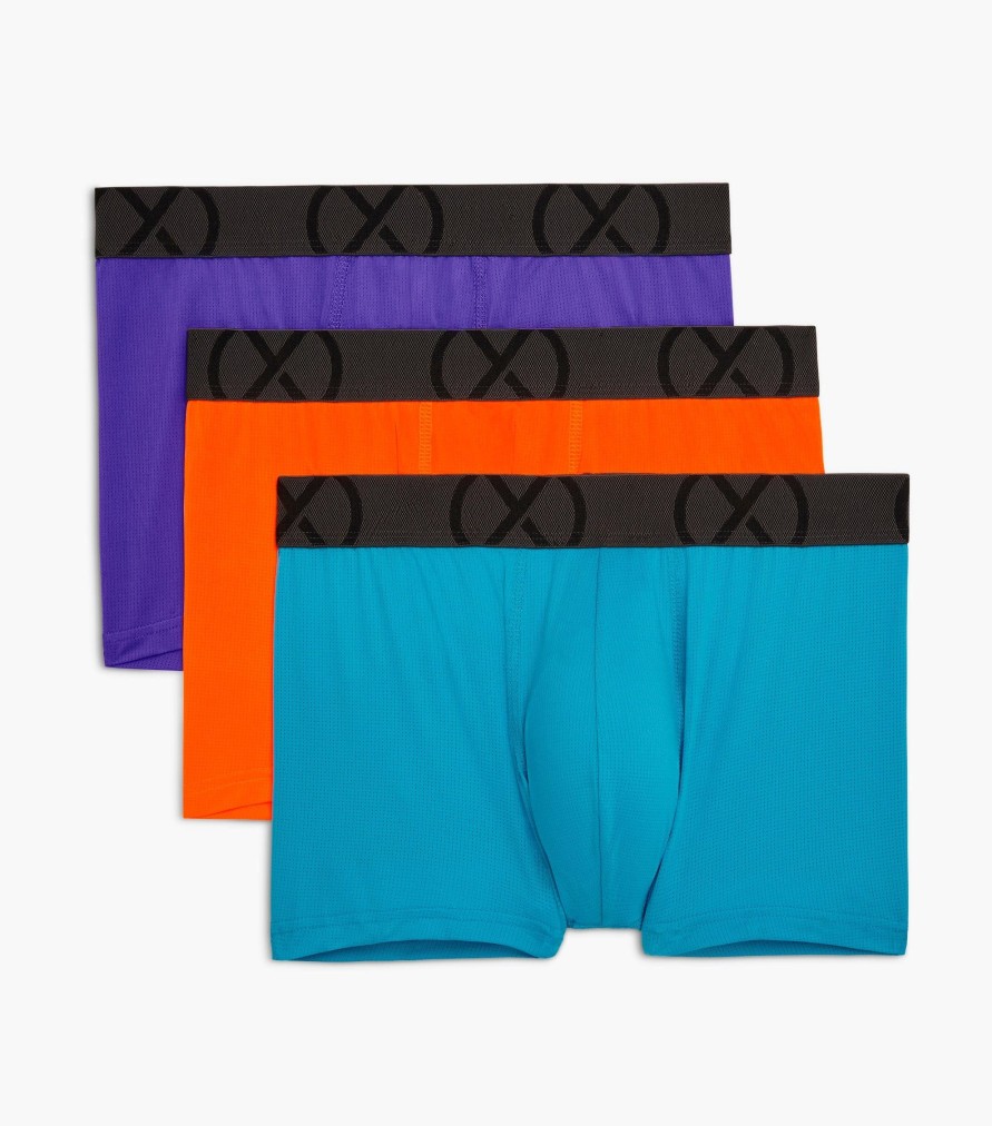 Unterwasche 2(X)IST | (X) Sport-Mesh | No-Show-Trunk Im 3Er-Pack Performance Lila/Schockierendes Orange/Atomic Blau