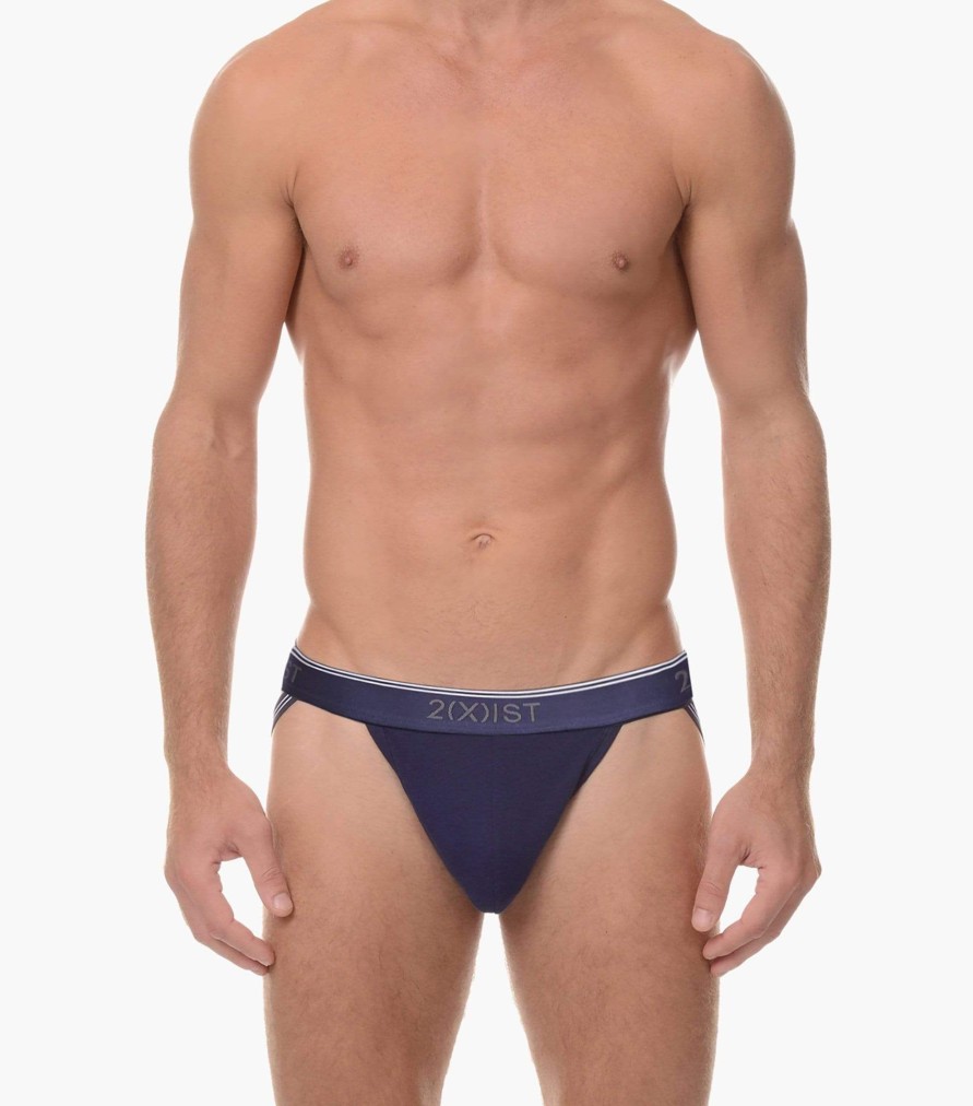 Unterwasche 2(X)IST | Baumwoll-Stretch-Jockstraps Im 3Er-Pack Eclipse/Blei/Blendendes Blau