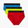 Unterwasche 2(X)IST | (X) Sport-Mesh | No-Show-Slip Im 3Er-Pack Feuerrot/Elektrischer Blau/Sicherheitsgelb