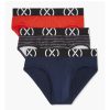 Unterwasche 2(X)IST | (X) Sport | No-Show-Slip Im 3Er-Pack Fieryrot/Varsitynavy/Streifen