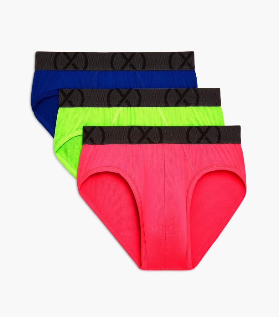 Unterwasche 2(X)IST | (X) Sport-Mesh | No-Show-Slip Im 3Er-Pack Surfen Sie Im Web/Gruner Gecko/Knock Out Pink