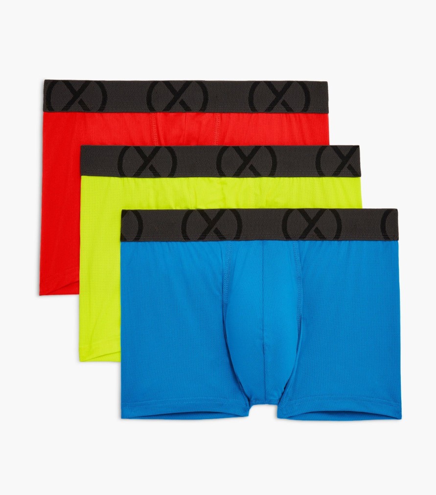 Unterwasche 2(X)IST | (X) Sport-Mesh | No-Show-Trunk Im 3Er-Pack Feuerrot/Elektrischer Blau/Sicherheitsgelb