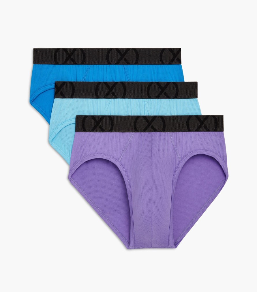 Unterwasche 2(X)IST | (X) Sport-Mesh | No-Show-Slip Im 3Er-Pack Elektrisches Blau/Lavendel-Lila/Blaufisch