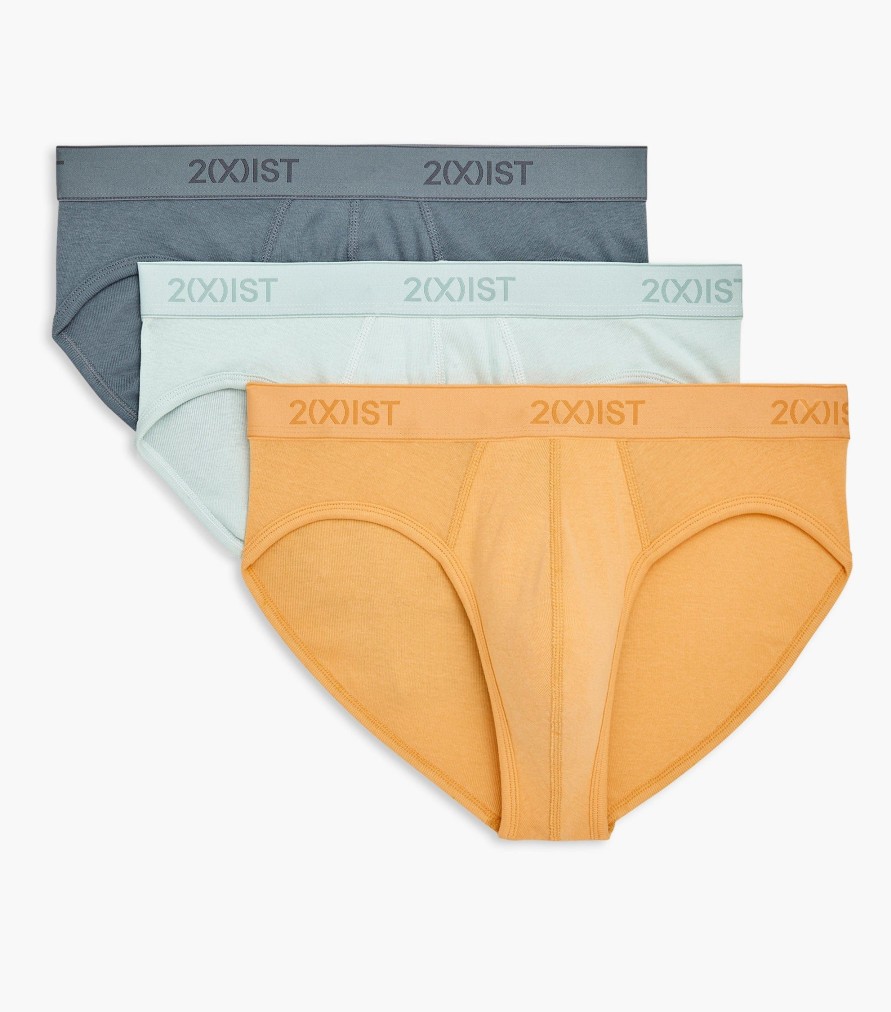 Unterwasche 2(X)IST | Essential Cotton No-Show-Slip Im 3Er-Pack Buff Orange/Surf Spray/Sturmisches Wetter