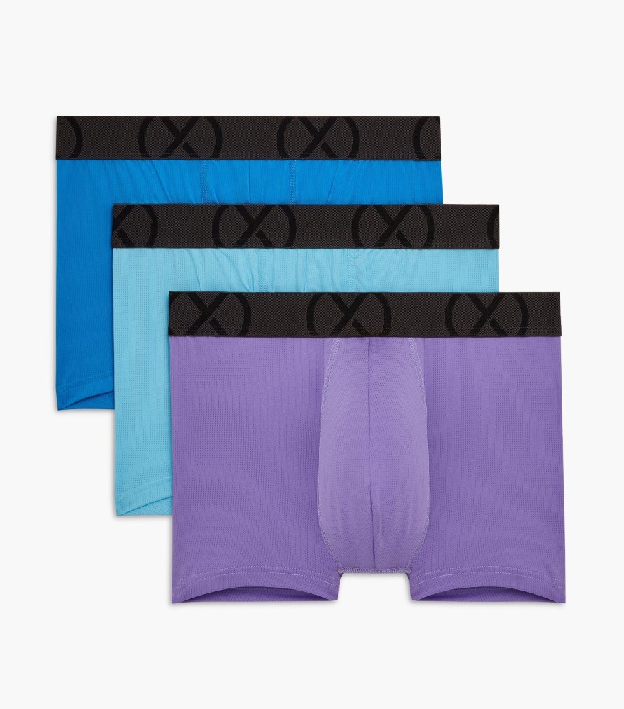 Unterwasche 2(X)IST | (X) Sport-Mesh | No-Show-Trunk Im 3Er-Pack Elektrisches Blau/Lavendel-Lila/Blaufisch