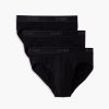 Unterwasche 2(X)IST | Essential Cotton No-Show-Slip Im 3Er-Pack Schwarz