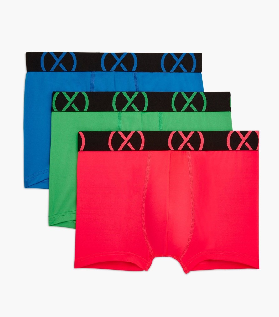 Unterwasche 2(X)IST | (X) Sport | No-Show-Trunk Im 3Er-Pack Elektrisches Blau/Diva-Rosa/Elektrisches Grun