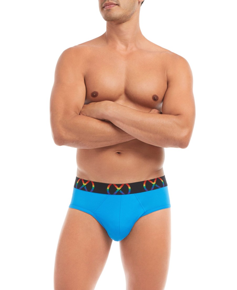 Unterwasche 2(X)IST | (X) Sport Mesh Pride | No-Show-Slip Im 3Er-Pack Elektrisch Blau/Weiss/Rosa