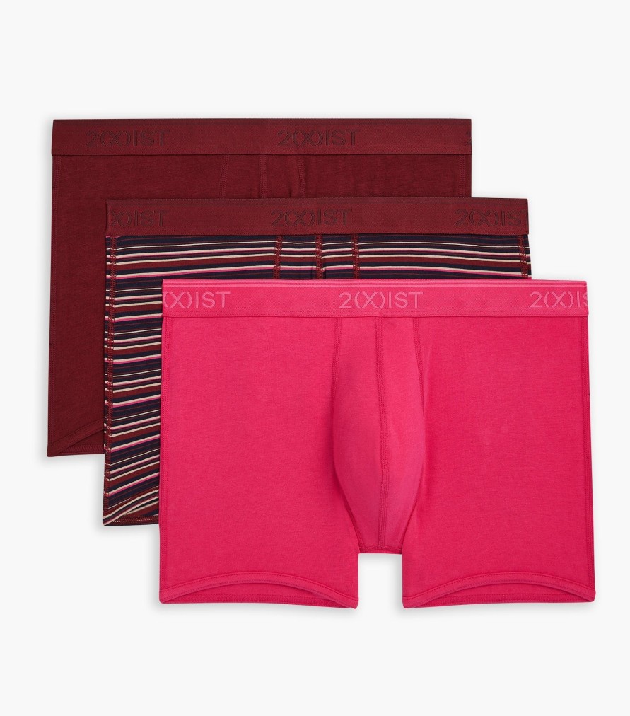 Unterwasche 2(X)IST | No-Show-Unterhosen Aus Baumwollstretch Im 3Er-Pack Cordovan/ Streifen/Fuchsia-Lila