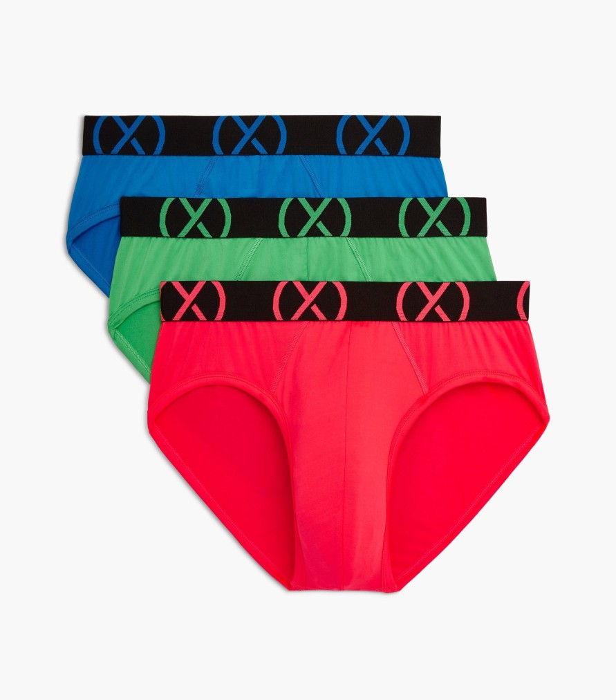 Unterwasche 2(X)IST | (X) Sport | No-Show-Slip Im 3Er-Pack Elektrisches Blau/Diva-Rosa/Elektrisches Grun