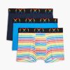 Unterwasche 2(X)IST | (X) Sport Mesh Pride | No-Show-Trunk Im 3Er-Pack Uni-Marine/Elektrischer Blau/Regenbogenstreifen