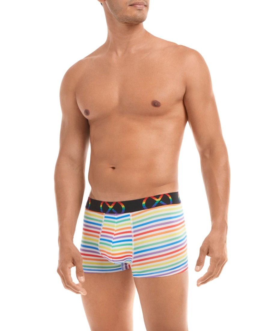 Unterwasche 2(X)IST | (X) Sport Mesh Pride | No-Show-Trunk Im 3Er-Pack Uni-Marine/Elektrischer Blau/Regenbogenstreifen