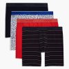 Unterwasche 2(X)IST | Baumwollstretch 6" Boxershorts 3+1 Bonus Pack Aquarellfliesen/Navy-Blazer/Bittersus/Yd-Streifen