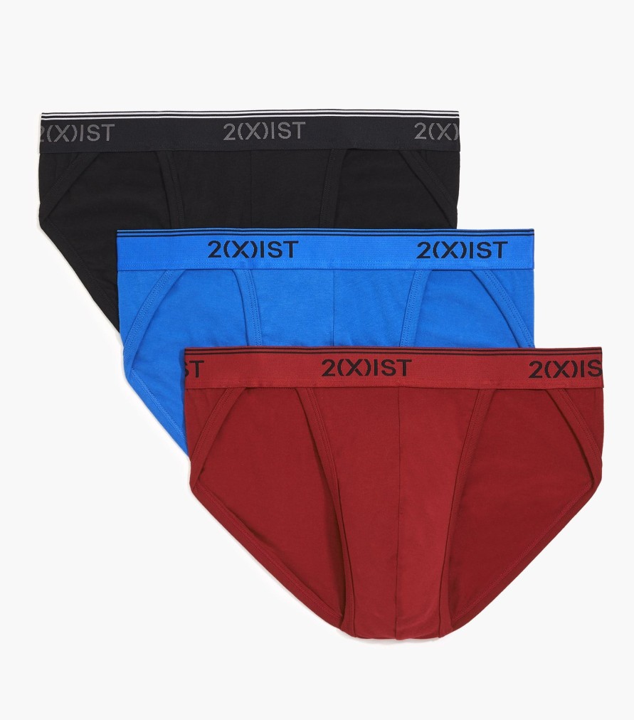 Unterwasche 2(X)IST | Baumwoll-Stretch-Sport-Slip Im 3Er-Pack Scotts Rot/Schwarz/Fallschirmspringer