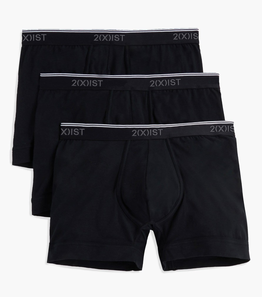 Unterwasche 2(X)IST | Baumwoll-Stretch-Boxershorts Im 3Er-Pack Schwarz