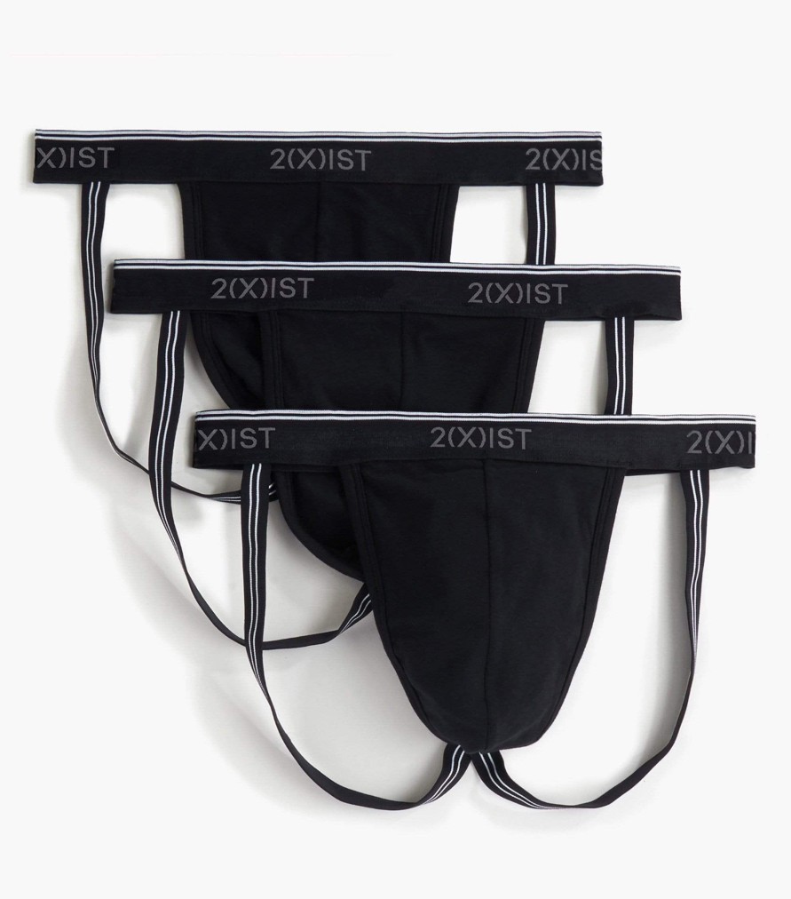 Unterwasche 2(X)IST | Baumwoll-Stretch-Jockstraps Im 3Er-Pack Schwarz