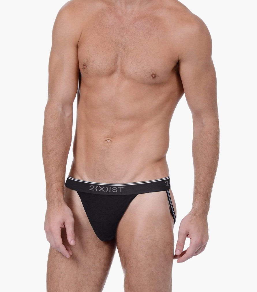 Unterwasche 2(X)IST | Baumwoll-Stretch-Jockstraps Im 3Er-Pack Schwarz