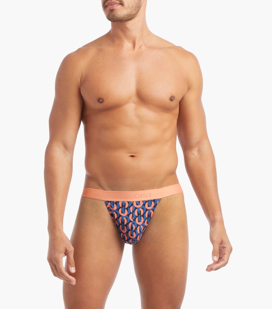 Unterwasche 2(X)IST | Baumwoll-Stretch-Jockstraps Im 3Er-Pack Dunkelblau/Kreis Geo/Koralle Chic