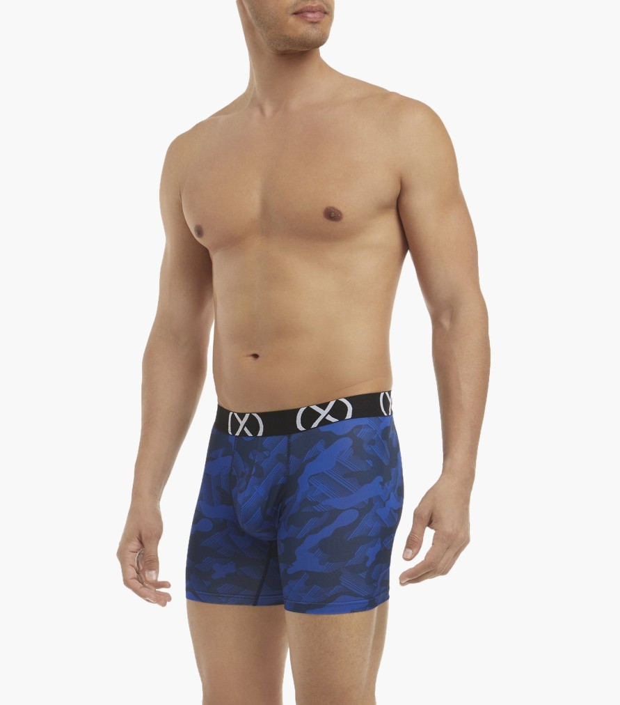 Unterwasche 2(X)IST | (X) Sport | 6" Boxershorts Im 3Er-Pack Alaskanblau/Surftheweb/Crosshatchcamo