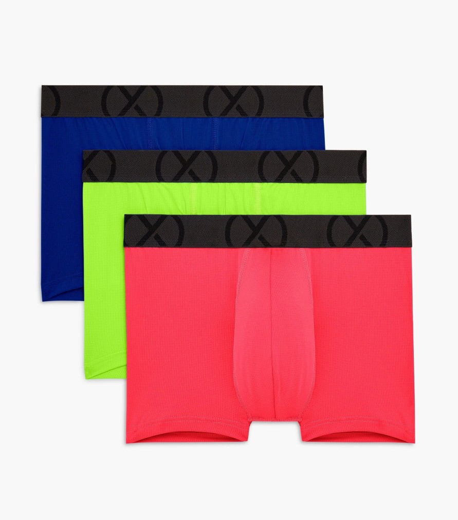 Unterwasche 2(X)IST | (X) Sport-Mesh | No-Show-Trunk Im 3Er-Pack Surfen Sie Im Web/Gruner Gecko/Knock Out Pink