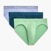 Unterwasche 2(X)IST | Essential Cotton No-Show-Slip Im 3Er-Pack Lila Impression/Absinthgrun/Getucht