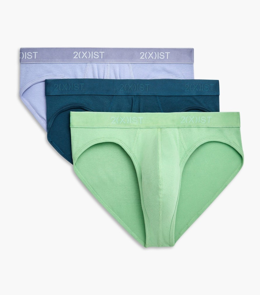 Unterwasche 2(X)IST | Essential Cotton No-Show-Slip Im 3Er-Pack Lila Impression/Absinthgrun/Getucht