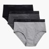 Unterwasche 2(X)IST | Essential Cotton Fly Front Slip Im 3Er-Pack Schwarz/Heather Grey/Charcoal Heather