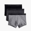 Unterwasche 2(X)IST | Essential Cotton No-Show-Unterhosen Im 3Er-Pack Schwarz/Grau Hthr/Charcoal Hthr