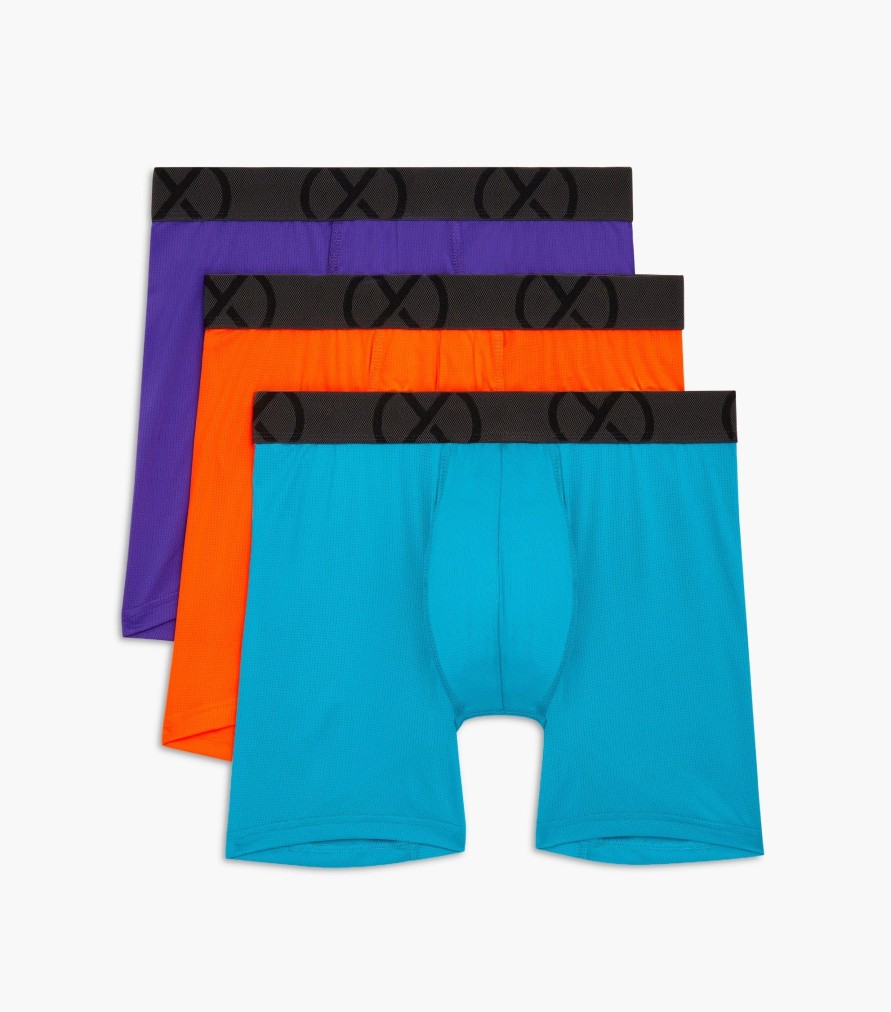 Unterwasche 2(X)IST | (X) Sport-Mesh | 6" Boxershorts Im 3Er-Pack Performance Lila/Schockierendes Orange/Atomic Blau