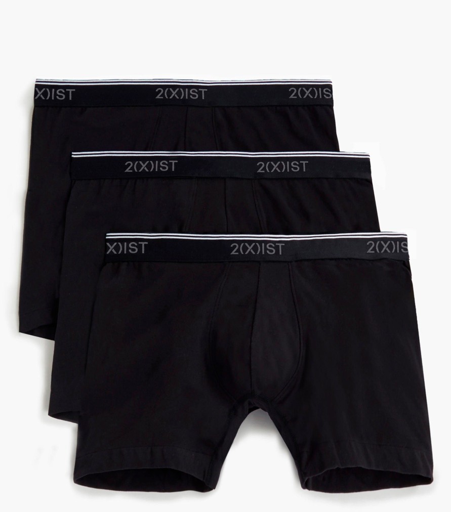 Unterwasche 2(X)IST | Baumwollstretch 6" Boxershorts Im 3Er-Pack Schwarz