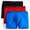 Unterwasche 2(X)IST | Baumwoll-Stretch-Boxershorts Im 3Er-Pack Scotts Rot/Skydiver/Schwarz