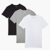 T-Shirts Und Tanktops 2(X)IST | Essential Baumwoll-T-Shirts Mit Rundhalsausschnitt Im 3Er-Pack Wht/Blk/Hgy