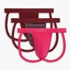 Unterwasche 2(X)IST | Baumwoll-Stretch-Jockstraps Im 3Er-Pack Cordovan/ Streifen/Fuchsia-Lila