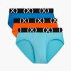 Unterwasche 2(X)IST | (X) Sport | No-Show-Slip Im 3Er-Pack Elektrischer Blau/Schockierender Orange/Blauer Fisch