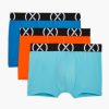 Unterwasche 2(X)IST | (X) Sport | No-Show-Trunk Im 3Er-Pack Elektrischer Blau/Schockierender Orange/Blauer Fisch