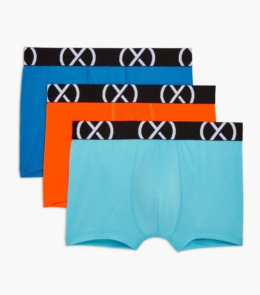 Unterwasche 2(X)IST | (X) Sport | No-Show-Trunk Im 3Er-Pack Elektrischer Blau/Schockierender Orange/Blauer Fisch