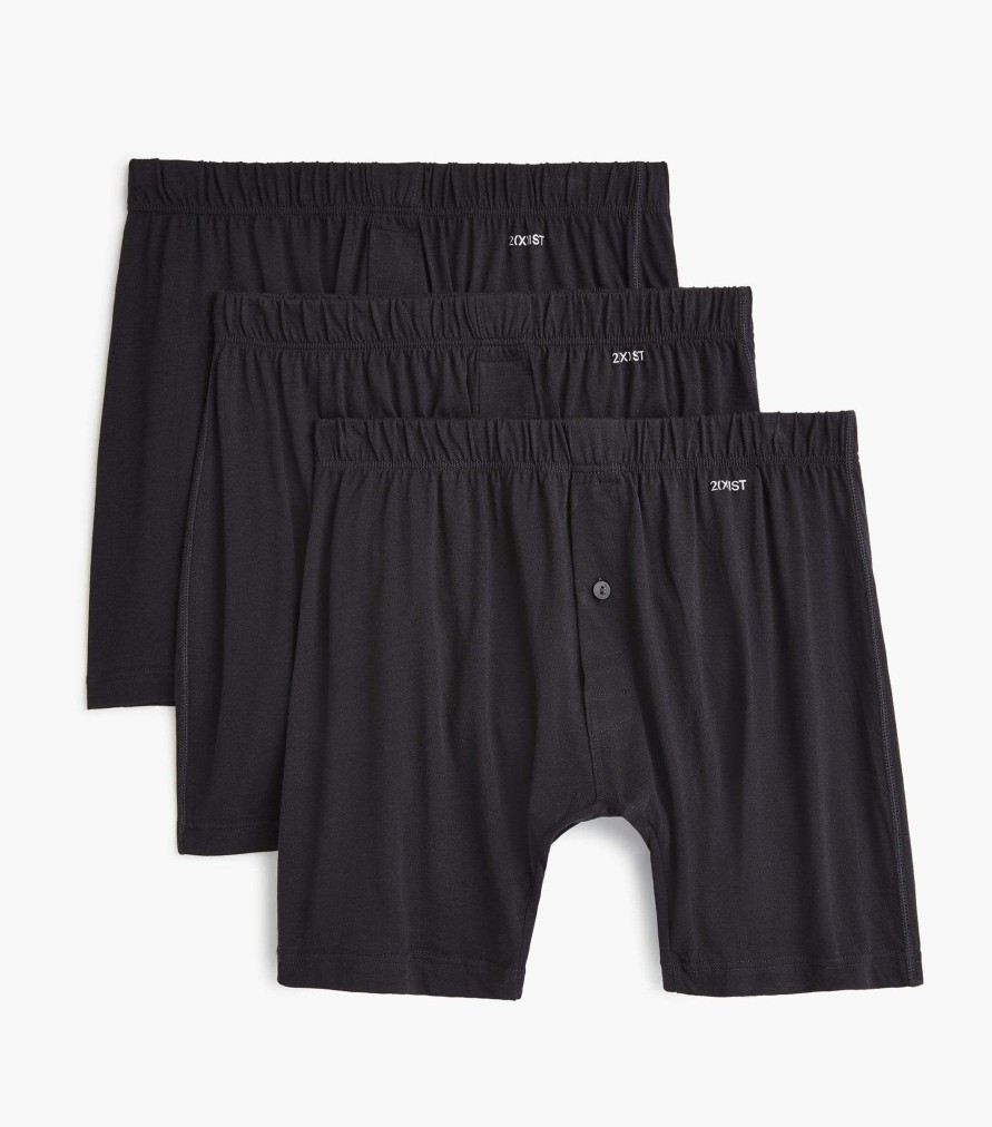 Unterwasche 2(X)IST | Boxershorts Aus Pima-Baumwollstrick | 3 Pack Schwarz