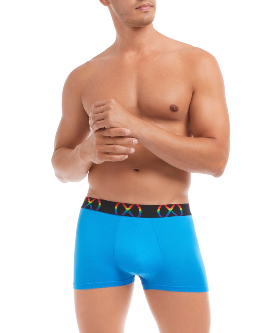 Unterwasche 2(X)IST | (X) Sport Mesh Pride | No-Show-Trunk Im 3Er-Pack Elektrisch Blau/Weiss/Rosa