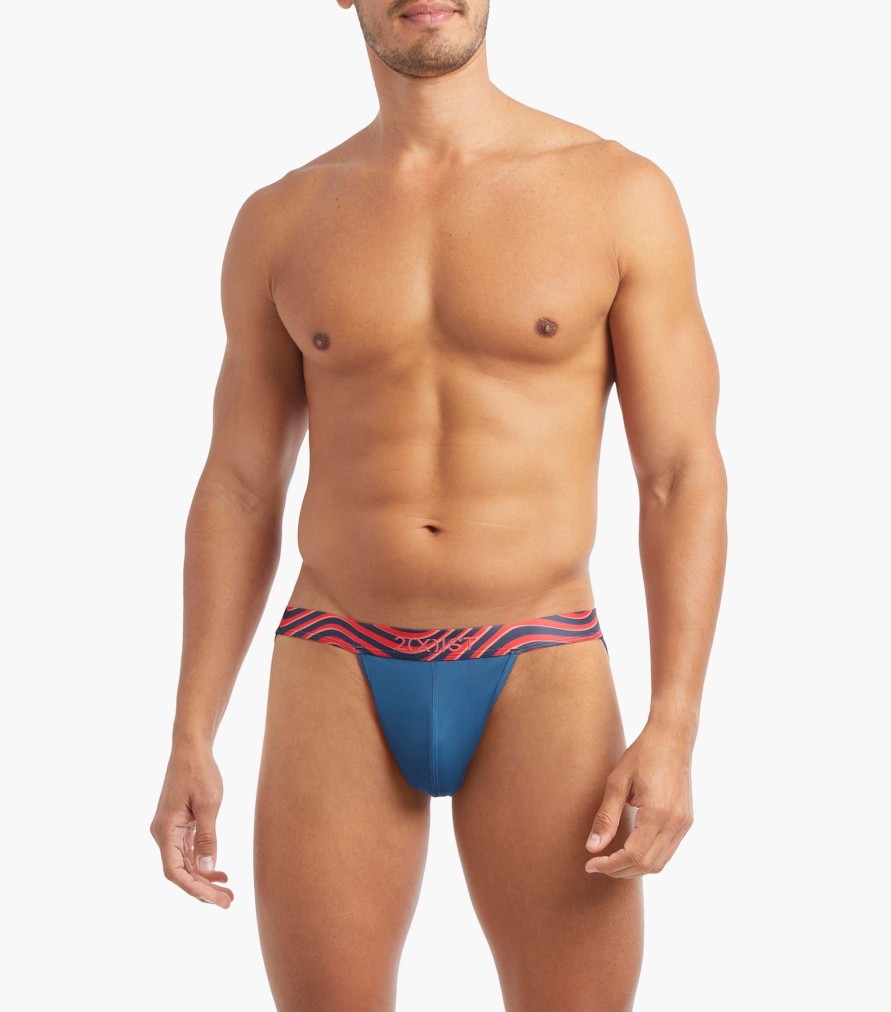 Unterwasche 2(X)IST | Sliq Jock Strap Dunkelblau W Wellen Wb