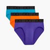 Unterwasche 2(X)IST | (X) Sport-Mesh | No-Show-Slip Im 3Er-Pack Performance Lila/Schockierendes Orange/Atomic Blau