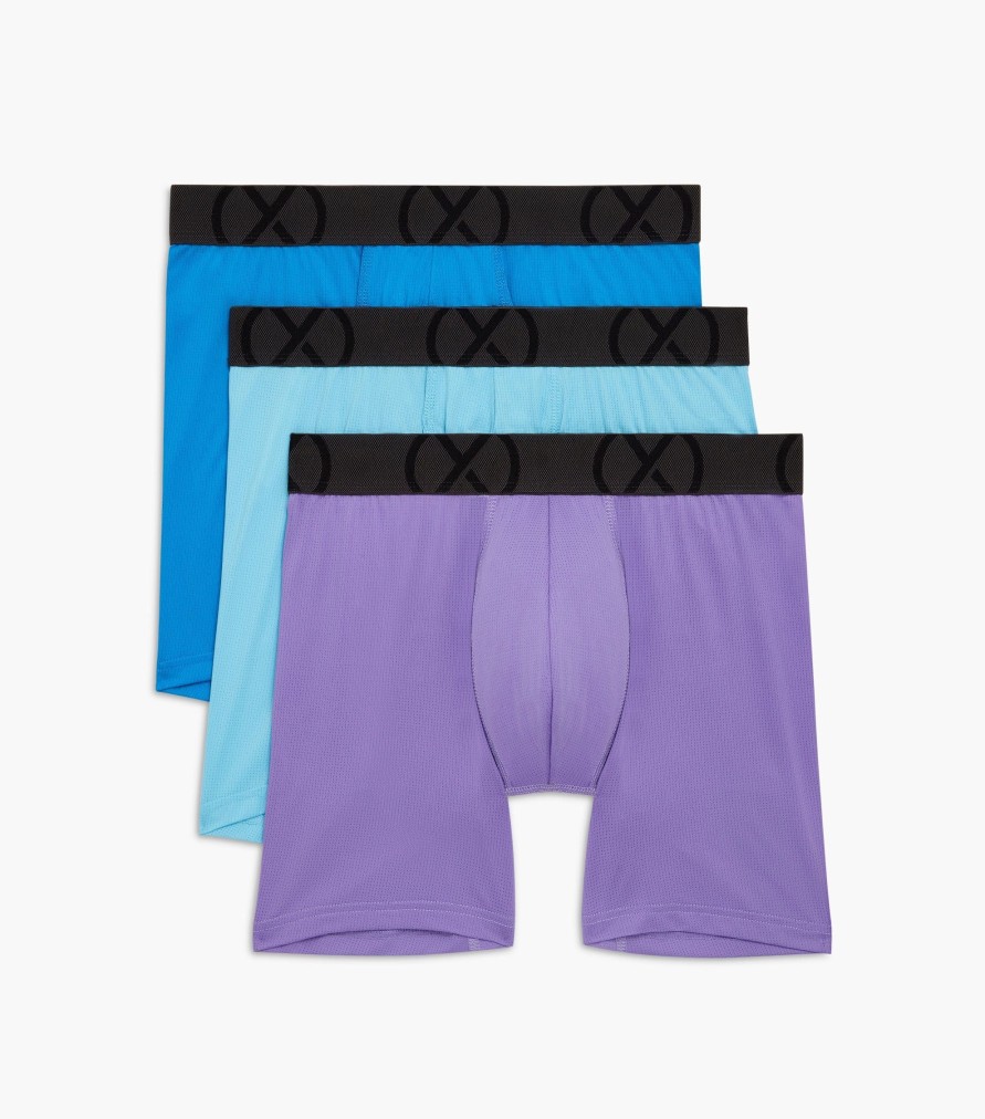 Unterwasche 2(X)IST | (X) Sport-Mesh | 6" Boxershorts Im 3Er-Pack Elektrisches Blau/Lavendel-Lila/Blaufisch