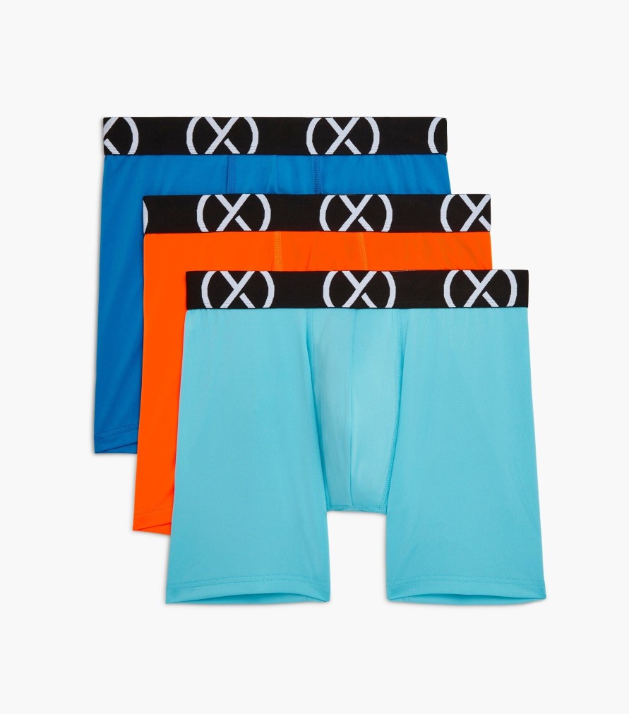 Unterwasche 2(X)IST | (X) Sport | 6" Boxershorts Im 3Er-Pack Elektrischer Blau/Schockierender Orange/Blauer Fisch